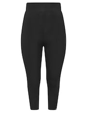 Yours Curve Black Cut Out Cropped Leggings - Image 5 of 5
