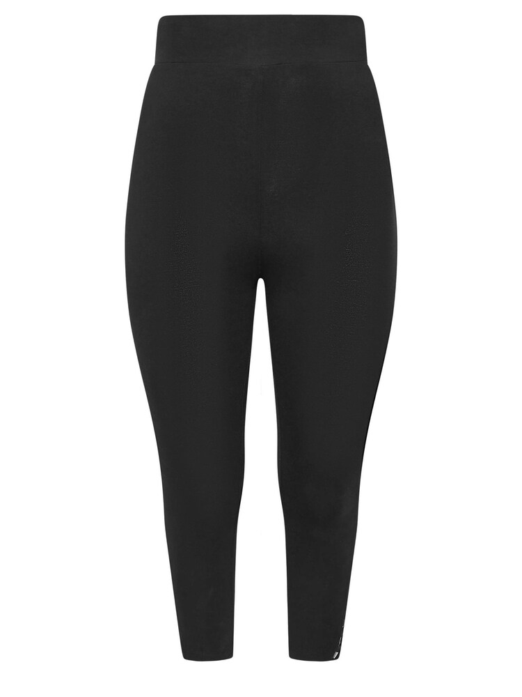 Yours Curve Black Cut Out Cropped Leggings - Image 5 of 5