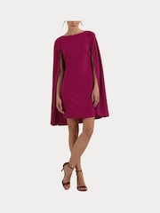 Lauren Ralph Lauren Pink Cape Georgette Cocktail Dress - Image 8 of 9