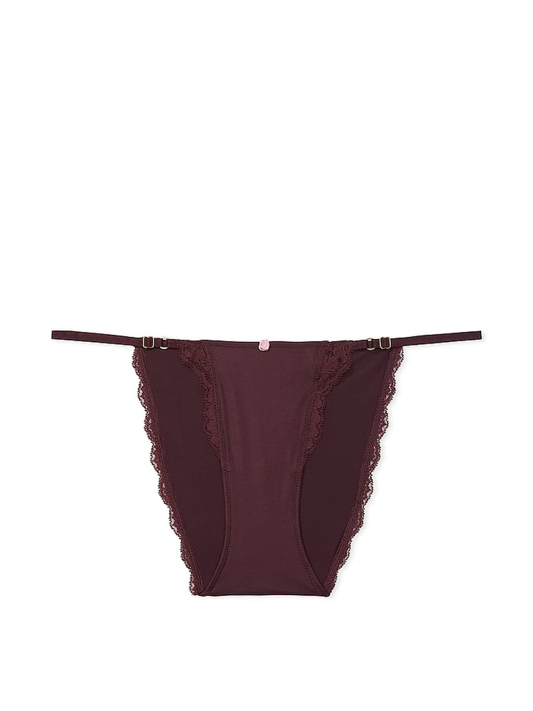 Victoria's Secret Burgundy Purple Lace Trim Bikini Knickers - Image 3 of 3