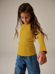 Ochre Yellow Long Sleeve Ribbed Top (3-16yrs) - Image 2 of 6
