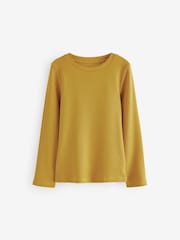 Ochre Yellow Long Sleeve Ribbed Top (3-16yrs) - Image 4 of 6