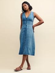 Nobody's Child Blue Denim Sandra Plain Midi Dress - Image 1 of 5