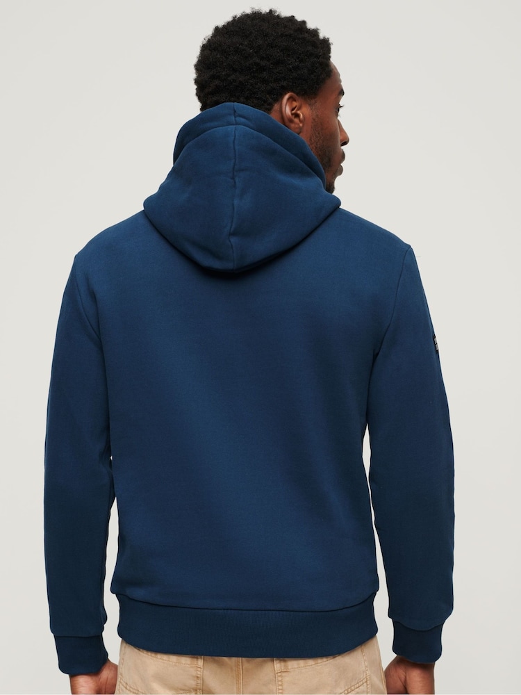 Superdry Blue Athletic Script Embroidered Graphic Hoodie - Image 2 of 6