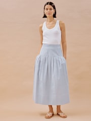 Albaray Blue Ticking Stripe Drop Waist Skirt - Image 1 of 5