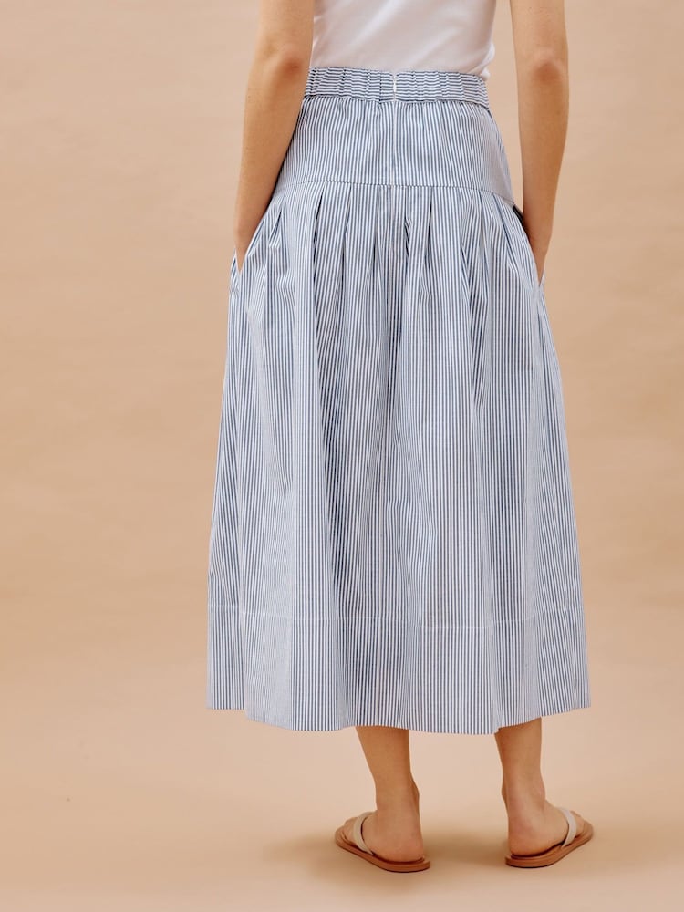 Albaray Blue Ticking Stripe Drop Waist Skirt - Image 2 of 5