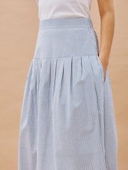 Albaray Blue Ticking Stripe Drop Waist Skirt - Image 4 of 5
