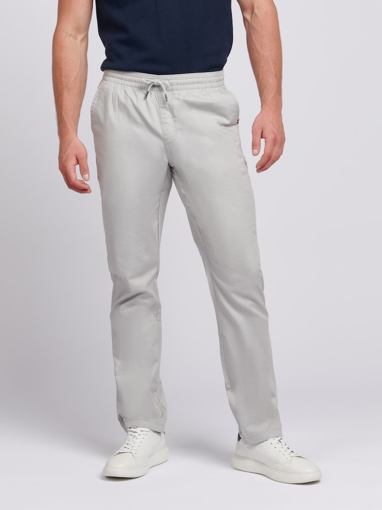 U.S. Polo Assn. Grey Mens Linen Blend Drawstring Trousers - Image 1 of 6