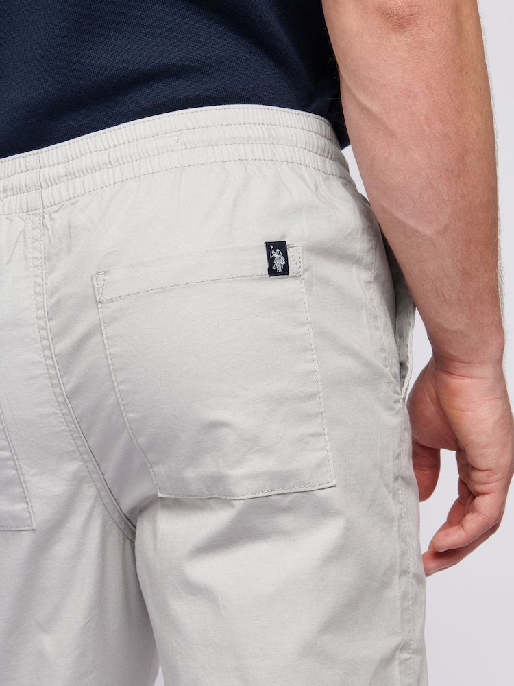 U.S. Polo Assn. Grey Mens Linen Blend Drawstring Trousers - Image 2 of 6