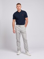 U.S. Polo Assn. Grey Mens Linen Blend Drawstring Trousers - Image 3 of 6