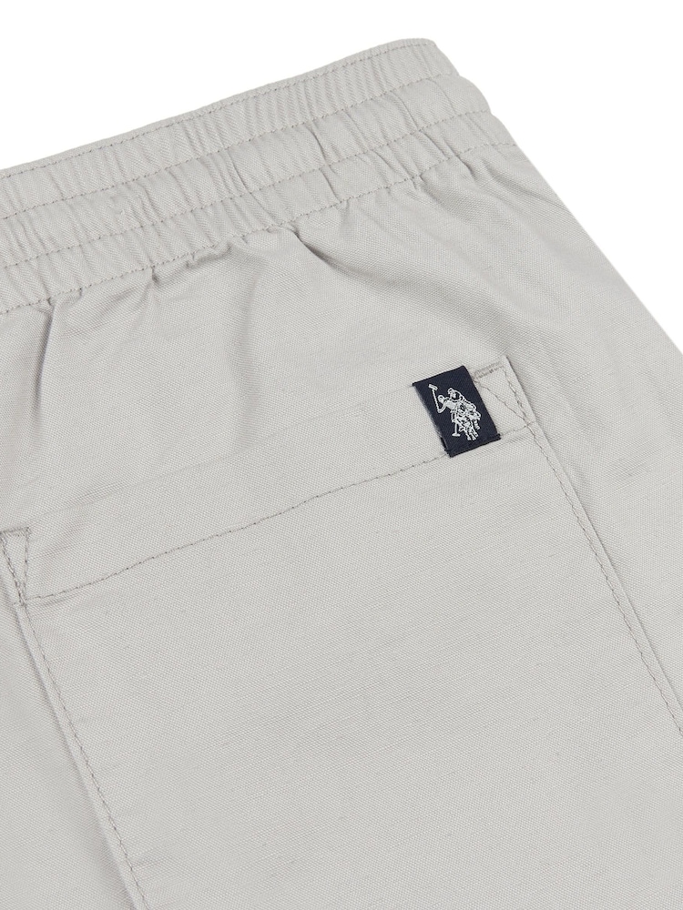 U.S. Polo Assn. Grey Mens Linen Blend Drawstring Trousers - Image 6 of 6