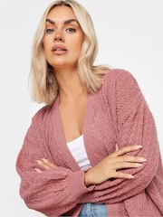 Yours Curve Pink Pointelle Balloon Sleeve Cardigan - Image 5 of 6