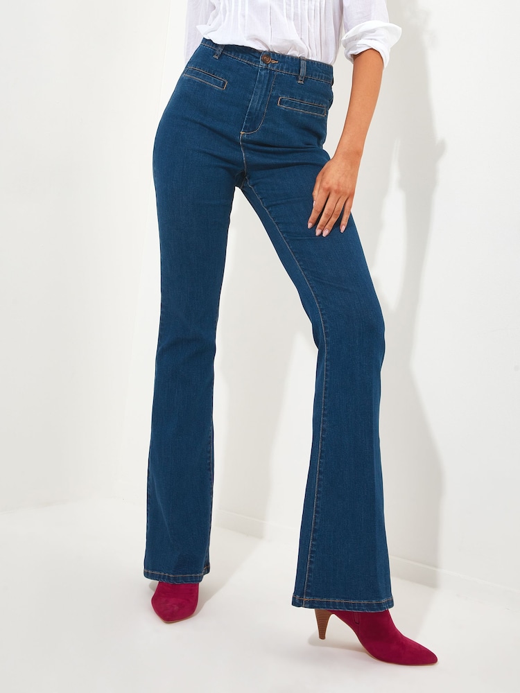 Joe Browns Blue Stretch Denim Bootcut Trousers - Image 1 of 5 Joe Browns Blue Stretch Denim Bootcut Trousers - Image 1 of 5