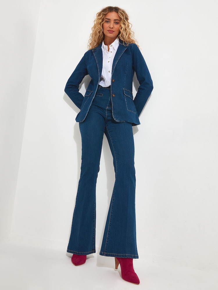 Joe Browns Blue Stretch Denim Bootcut Trousers - Image 2 of 5 Joe Browns Blue Stretch Denim Bootcut Trousers - Image 2 of 5