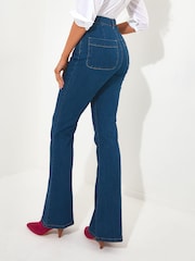 Joe Browns Blue Stretch Denim Bootcut Trousers - Image 3 of 5
