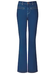 Joe Browns Blue Stretch Denim Bootcut Trousers - Image 5 of 5