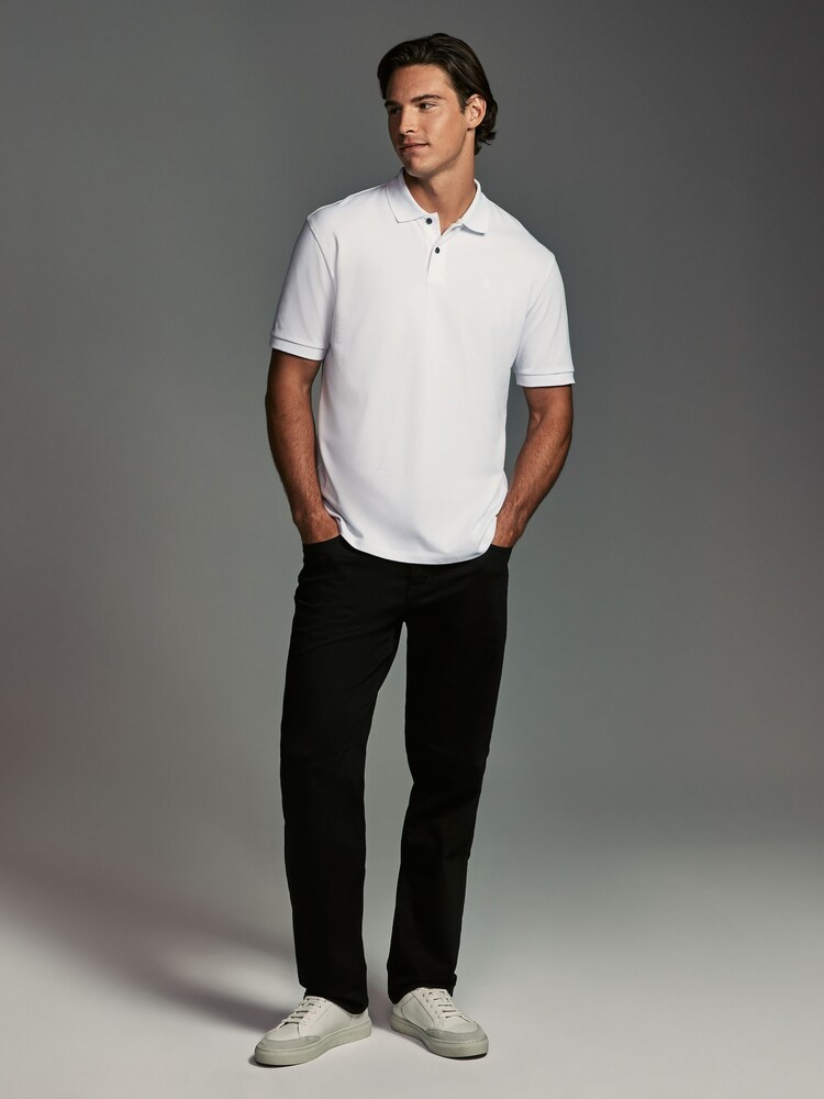 White Bulldog Embroidery Regular Fit Short Sleeve Pique Polo Shirt - Image 2 of 7