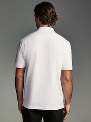 White Bulldog Embroidery Regular Fit Short Sleeve Pique Polo Shirt - Image 3 of 7
