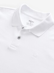White Bulldog Embroidery Regular Fit Short Sleeve Pique Polo Shirt - Image 6 of 7
