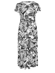 Yours Curve Black 100% Cotton Side Split Drawcord Maxi Dress - Image 5 of 5