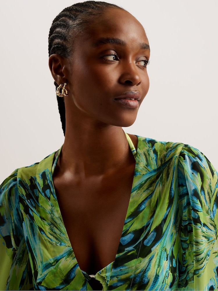 Ted Baker Green Ottleyy Maxi Cover-Up With Eyelet Detail - Image 2 of 5