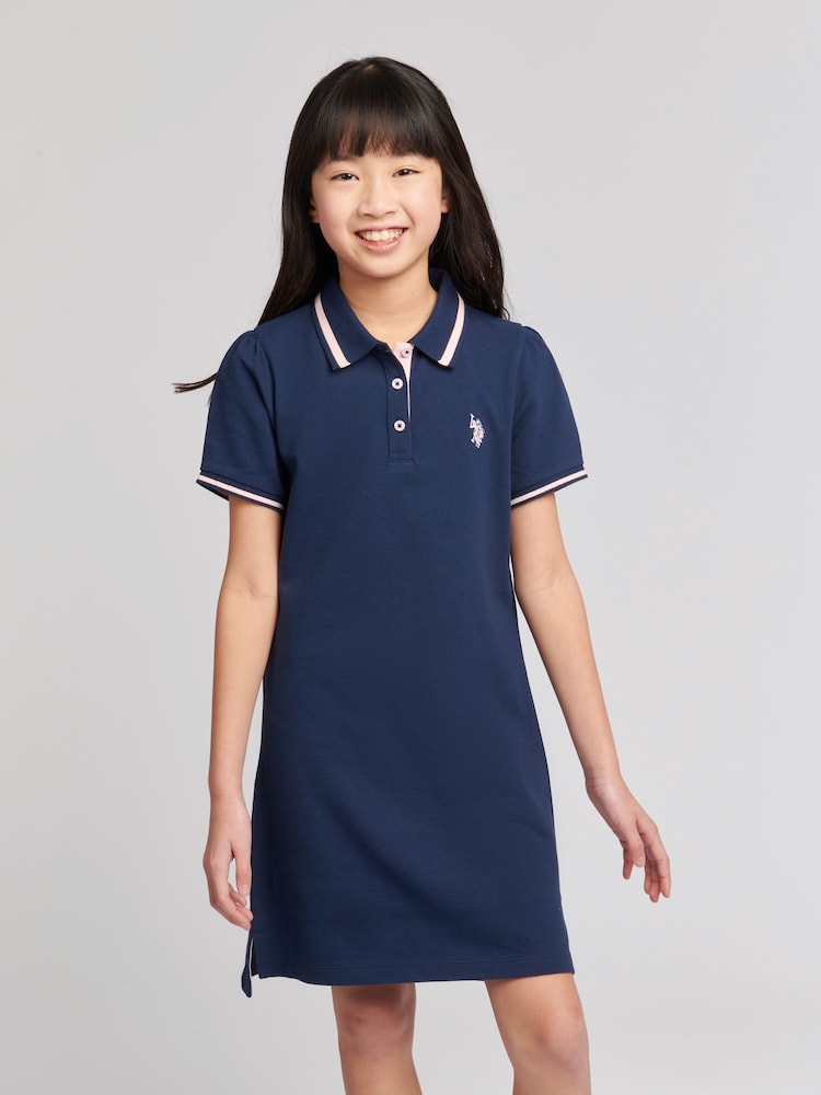 U.S. Polo Assn. Blue Girls Polo Dress - Image 1 of 1