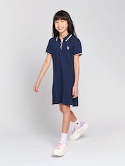 U.S. Polo Assn. Blue Girls Polo Dress - Image 2 of 6