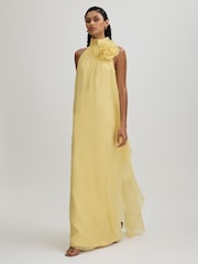 Halston Съемная оборка шифонового платья макси - Image 1 of 6