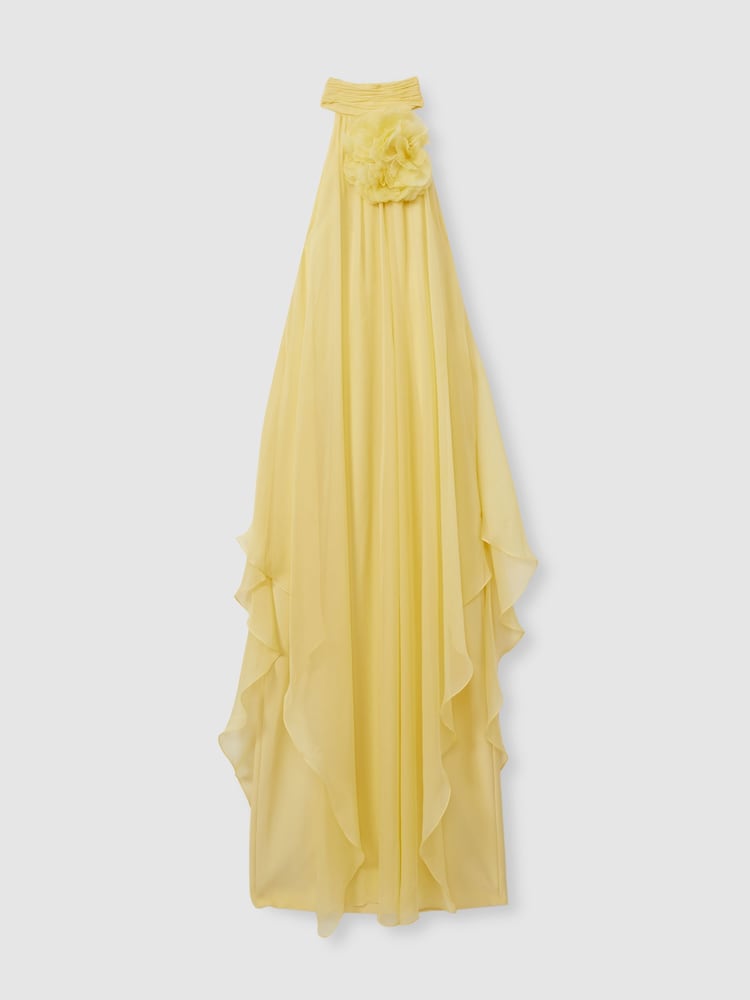 Halston Съемная оборка шифонового платья макси - Image 2 of 6