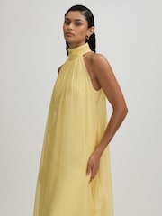 Halston Съемная оборка шифонового платья макси - Image 3 of 6