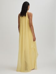 Halston Съемная оборка шифонового платья макси - Image 5 of 6