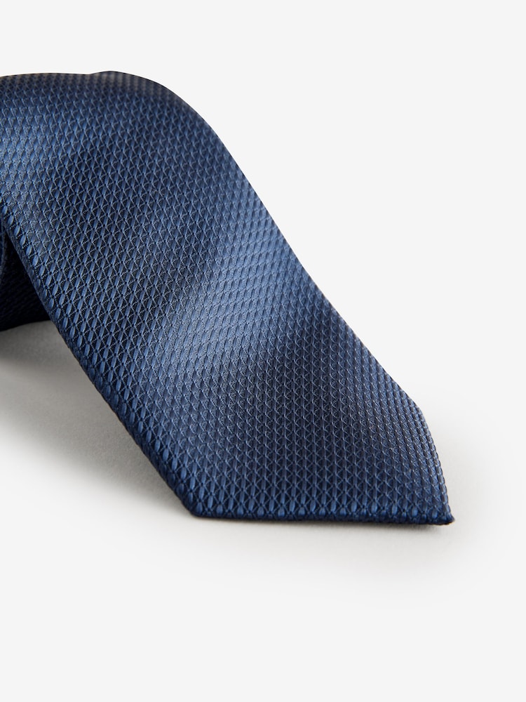 Navy Blue/Navajo Style Slim Tie And Pocket Square Set - Image 2 of 5