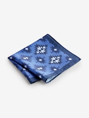 Navy Blue/Navajo Style Slim Tie And Pocket Square Set - Image 4 of 5