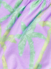 Monsoon Purple 100% Cotton Palm Print Crop Top - Image 4 of 4