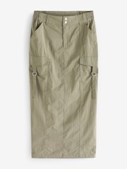 Simply Be Green Plush Cargo Tech Midi Skirt - Image 5 of 5