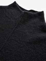 Black 100% Cashmere Premium Seam Detail Rolled Edge Knitted Jumper - Image 4 of 6