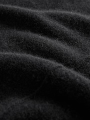 Black 100% Cashmere Premium Seam Detail Rolled Edge Knitted Jumper - Image 5 of 6