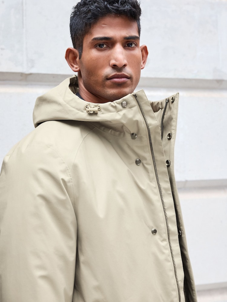 Neutral Waterproof Padded 3 in 1 Signature Hooded Coat - Image 4 of 13