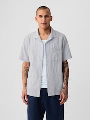 Gap Grey Jacquard Resort Shirt - Image 3 of 6