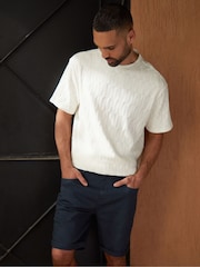 Threadbare Navy Overdyed Denim Shorts with Stretch - Image 3 of 4