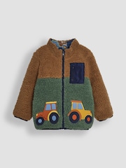 JoJo Maman Bébé Khaki Appliqué Reversible Teddy Fleece - Image 2 of 7