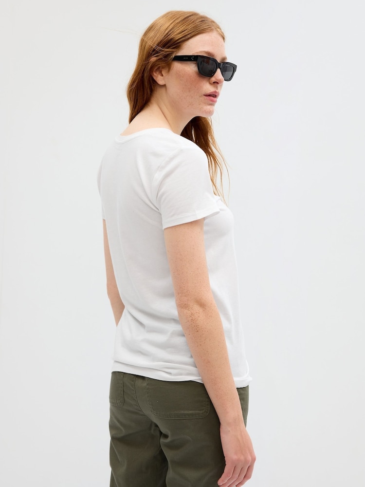 Blanco - Camiseta de algodón-modal y manga corta Favoritos de Gap - Imagen 2 de 5