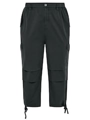 Yours Curve Black Cargo Cropped 100% Cotton Trousers - Image 5 of 5