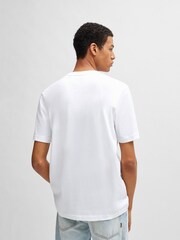BOSS White 100% Cotton Jersey Logo Printboss T-Shirt - Image 2 of 5