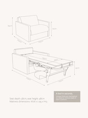Jay-Be Brushed Twill Smoke Grey Slim Snuggle Sofa Bed - Image 6 of 6