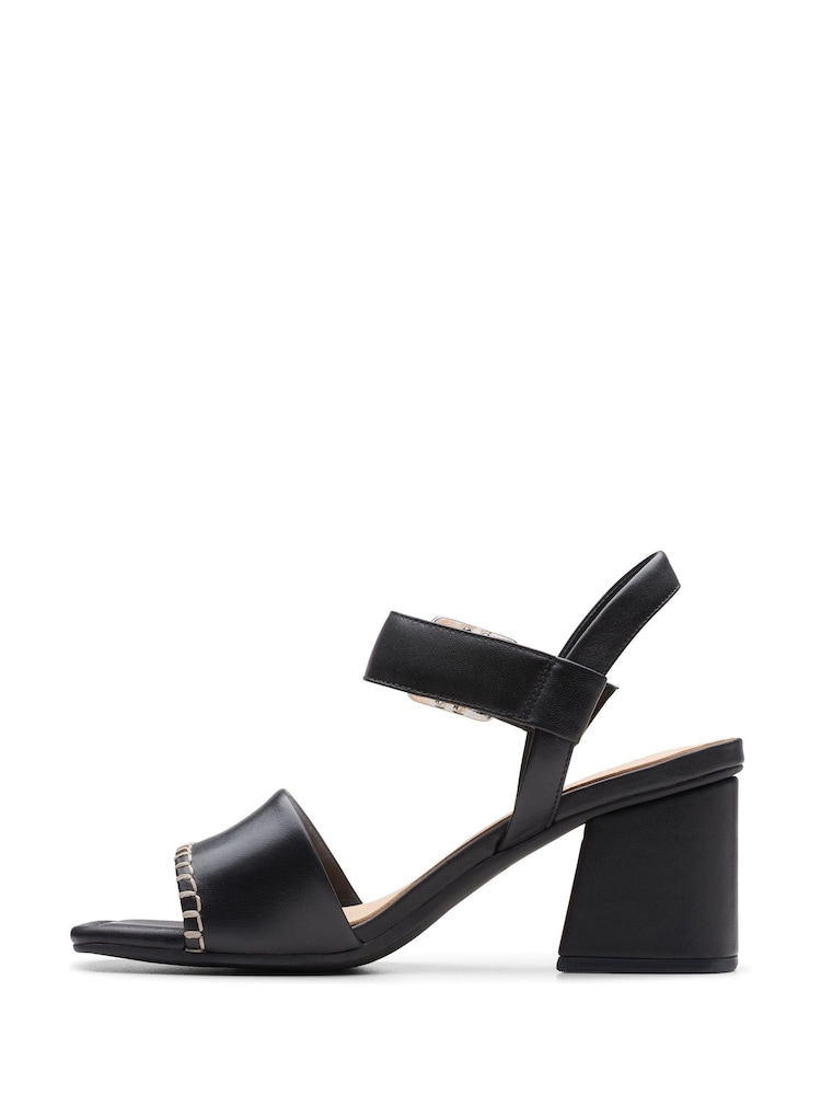 Clarks Black Leather Siara65 Buckle Sandals - Image 2 of 7