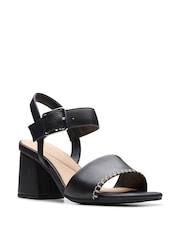 Clarks Black Leather Siara65 Buckle Sandals - Image 3 of 7