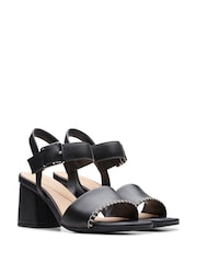 Clarks Black Leather Siara65 Buckle Sandals - Image 4 of 7