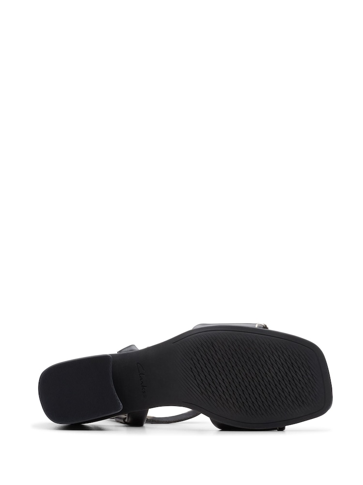 Clarks Black Leather Siara65 Buckle Sandals - Image 7 of 7