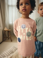 Vert sauge Vert/Peach Happy Days - Lot de 3 pyjamas oversize (9mois à10ans) - Image 3 de 4